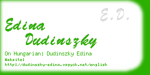 edina dudinszky business card